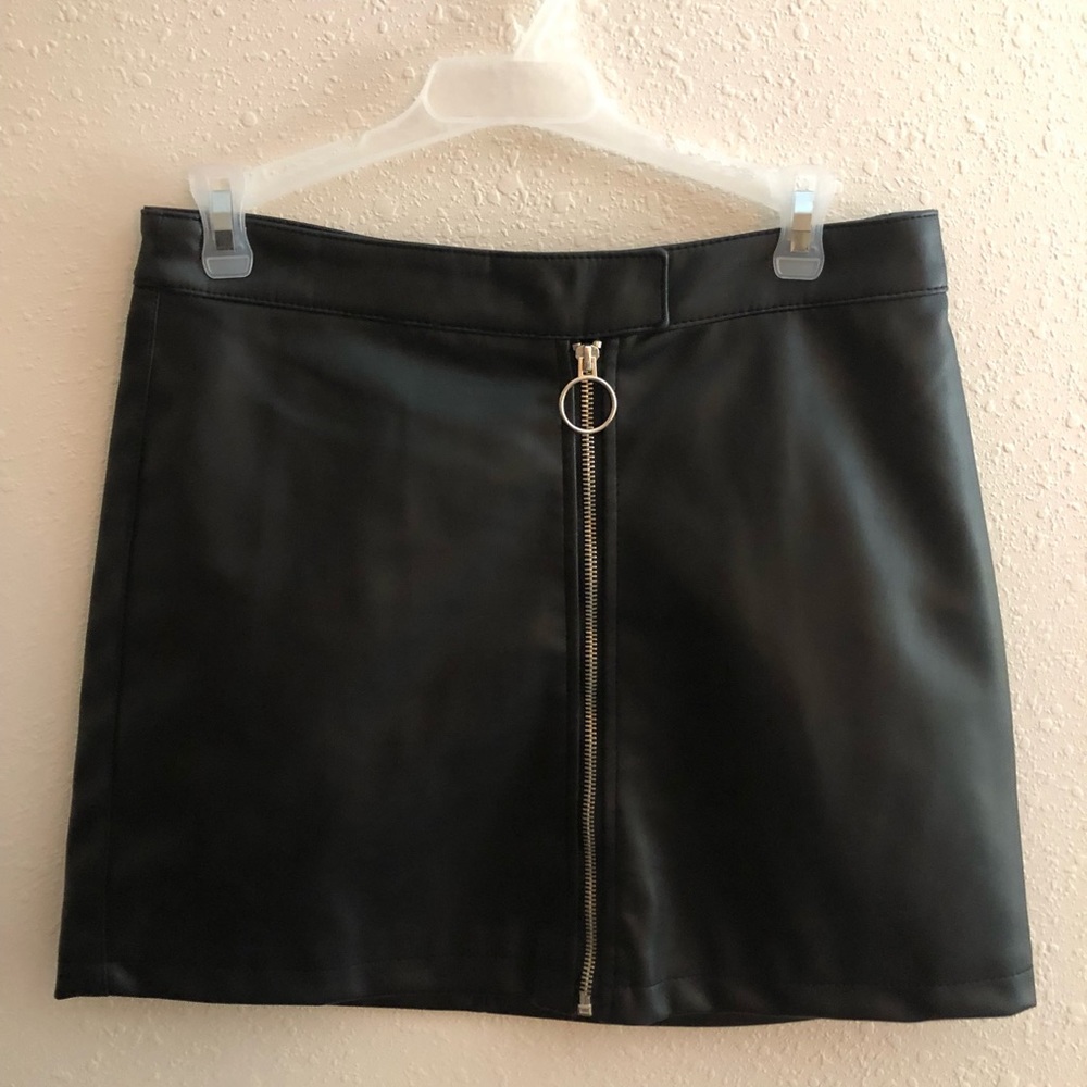 Black Faux Leather Skirt